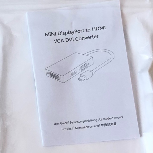 3 In 1 Thunderbolt Mini Display Port DP Male to HDMI-compatible/ DVI/ VGA Female - Picture 6 of 7